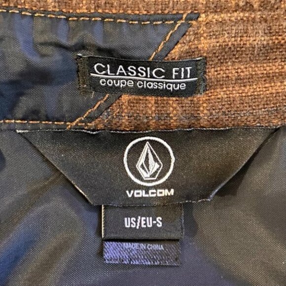 Volcom Mens Brown Plaid Classic Fit Button Up Long Sleeve Shirt - Picture 7 of 8